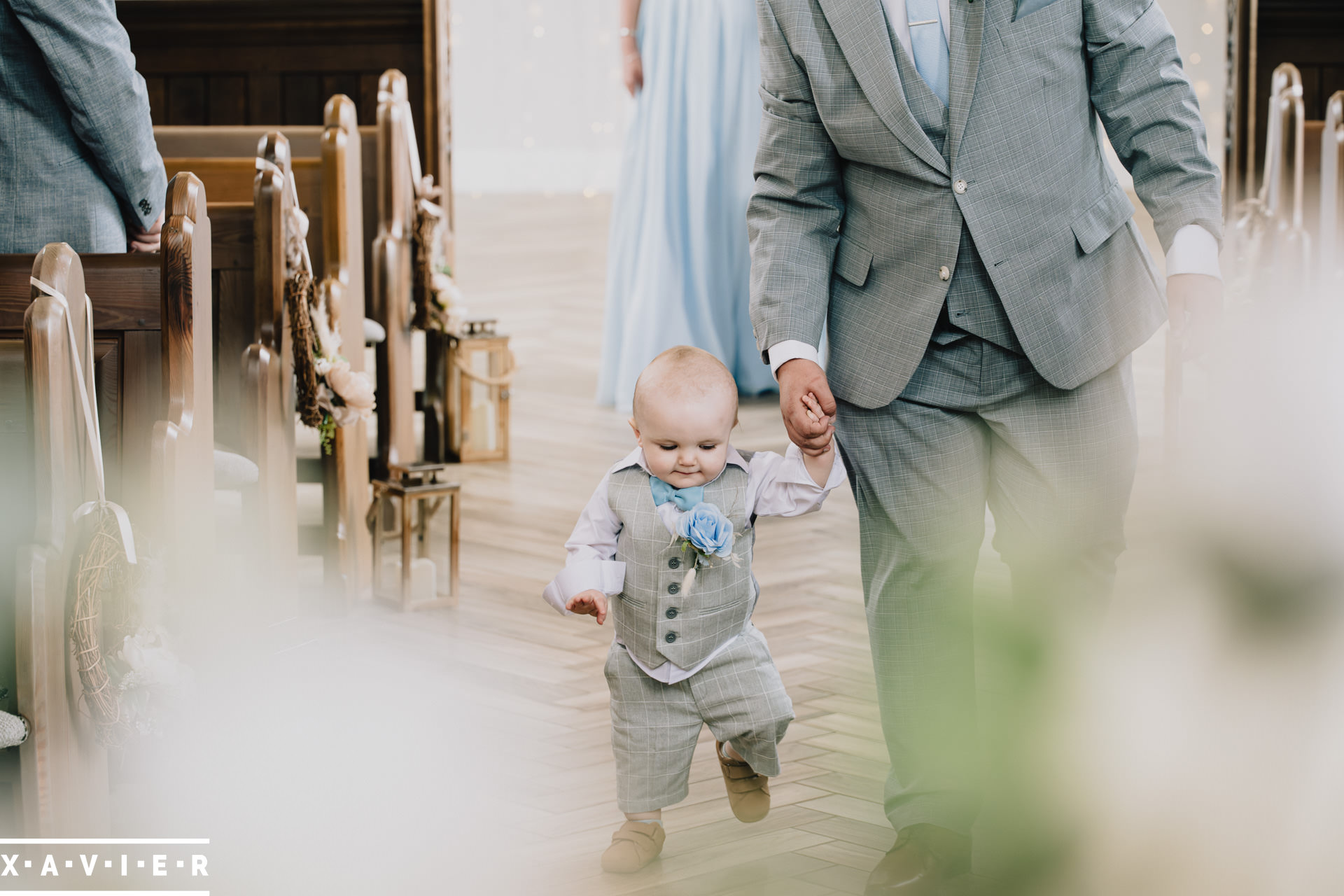 page boy walking up the aisle