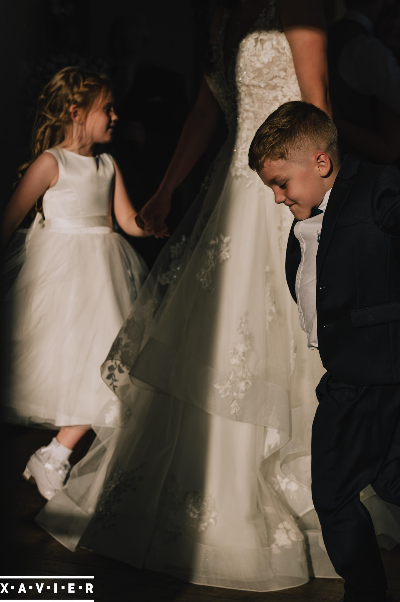 bride dances with her children