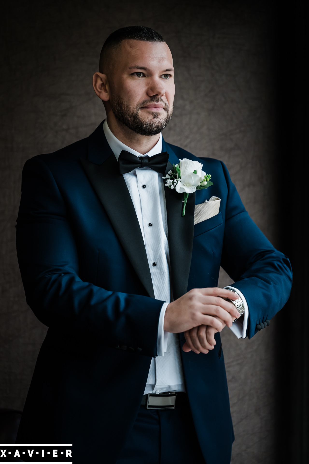 groom portrait at Burntwood Court