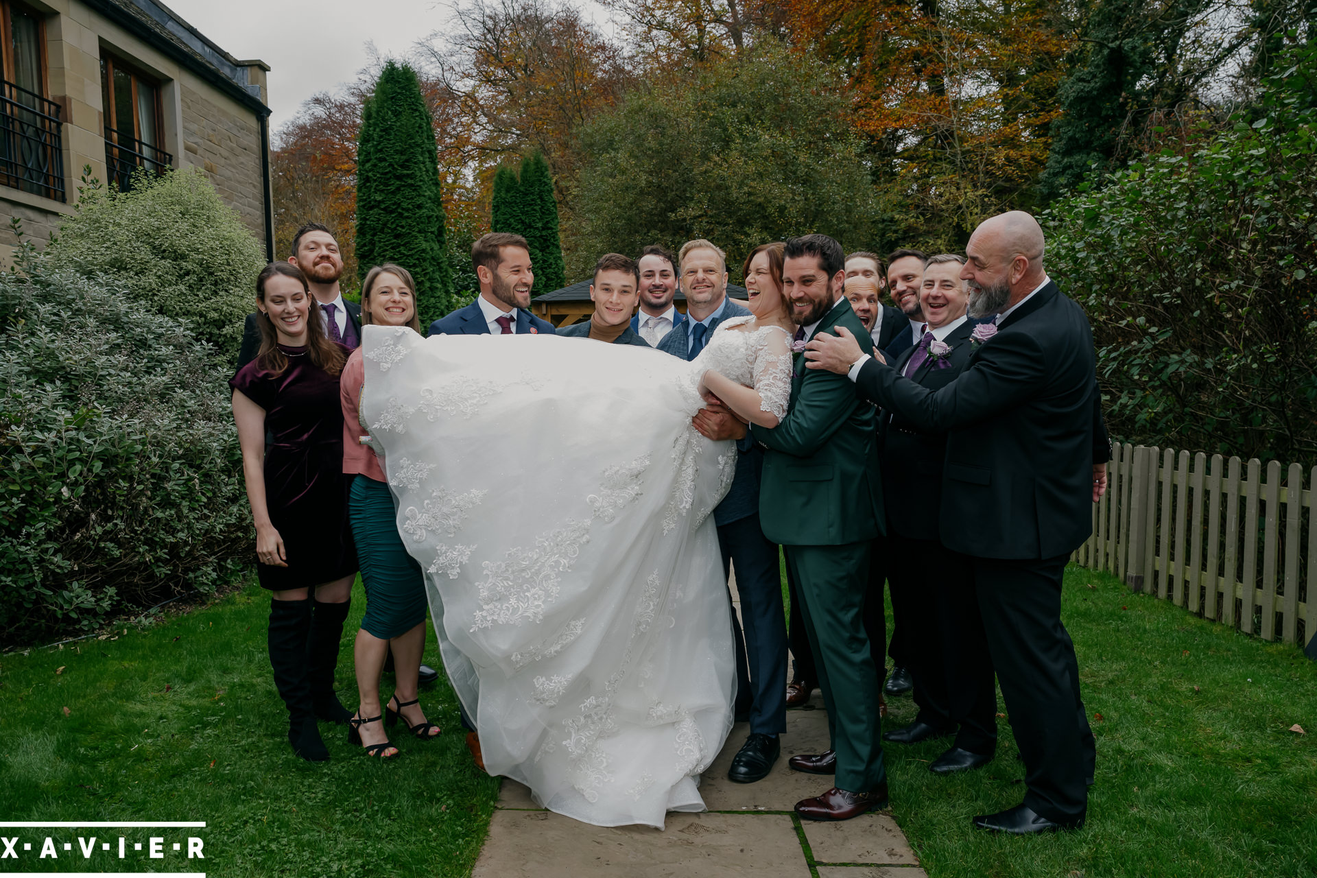 lifting up the bride