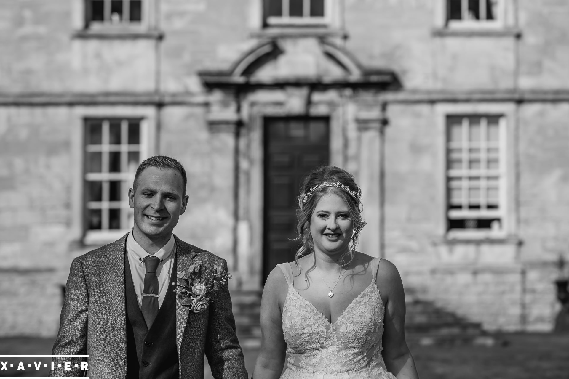 bride and groom walking together