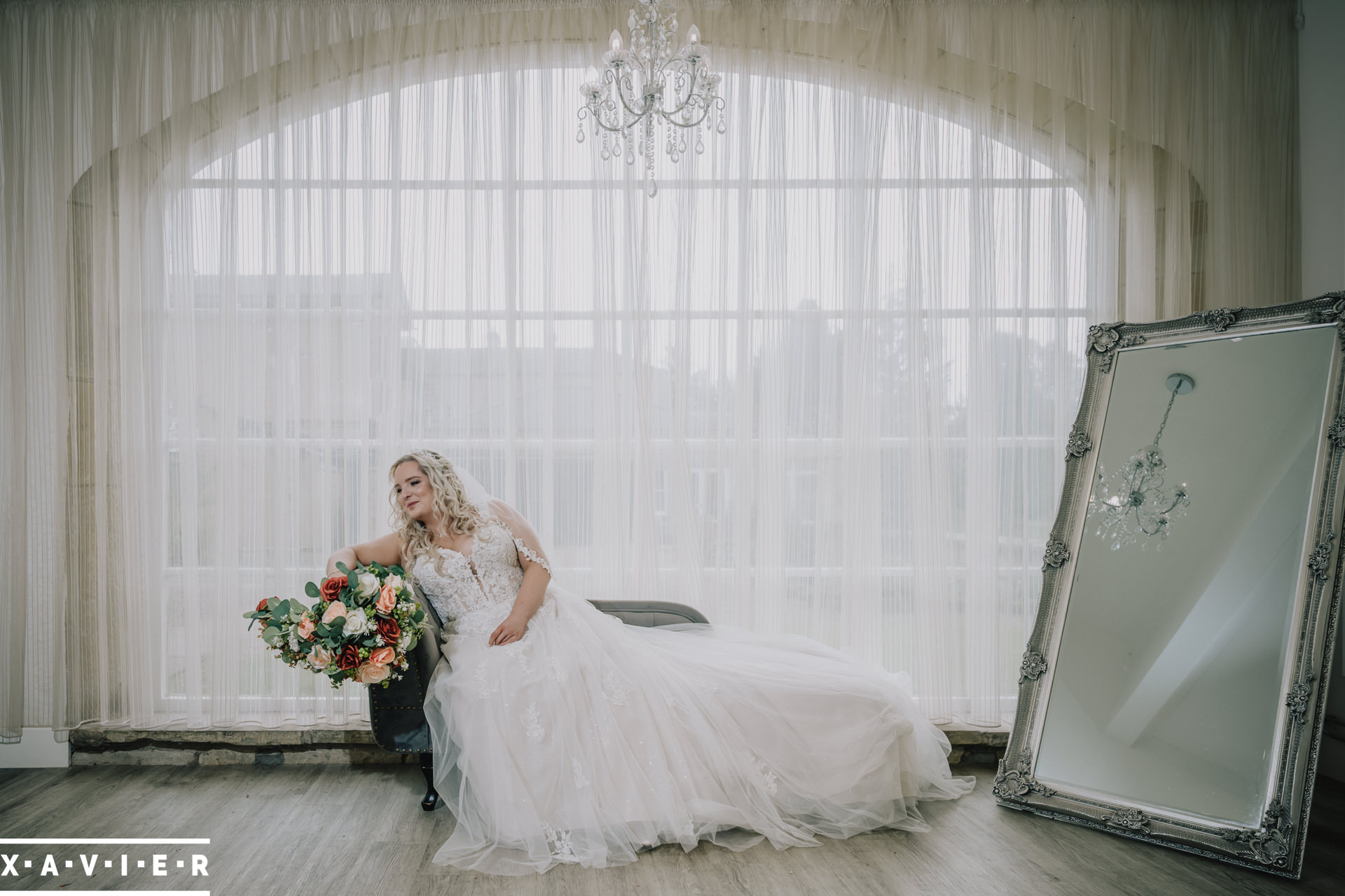 bride wedding dress flowers