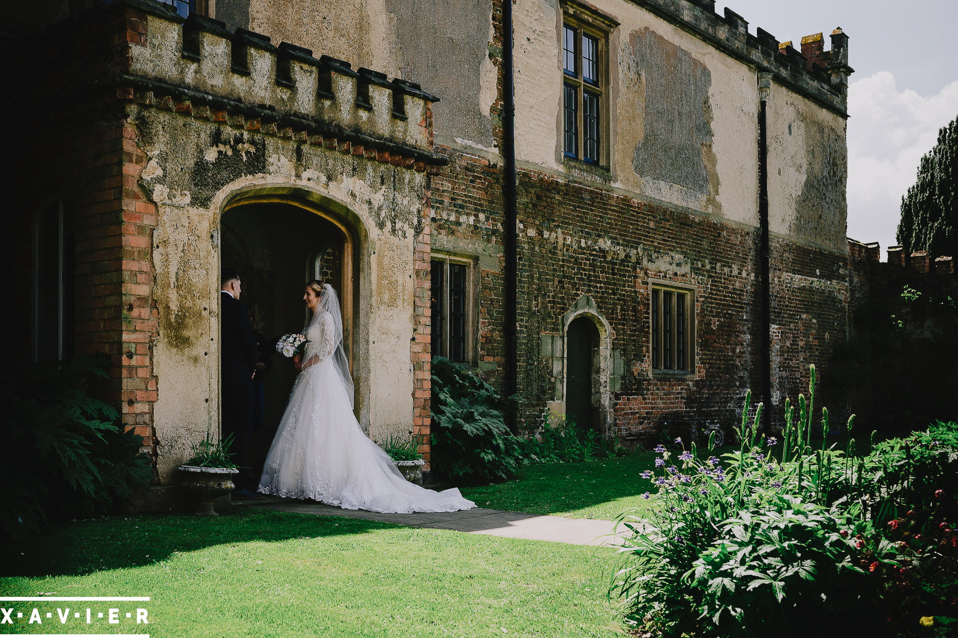 bride and groom during the outdoor ceremony