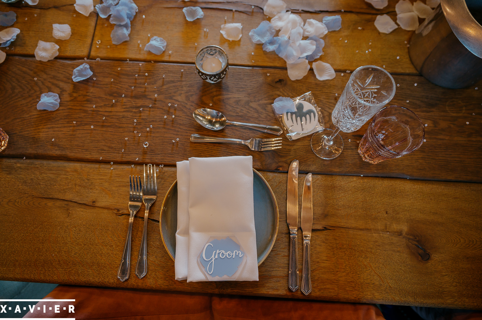 close up of the wedding breakfast details