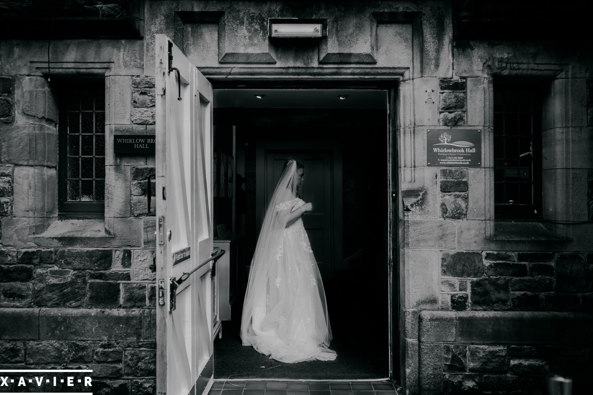bride standing in the hallway