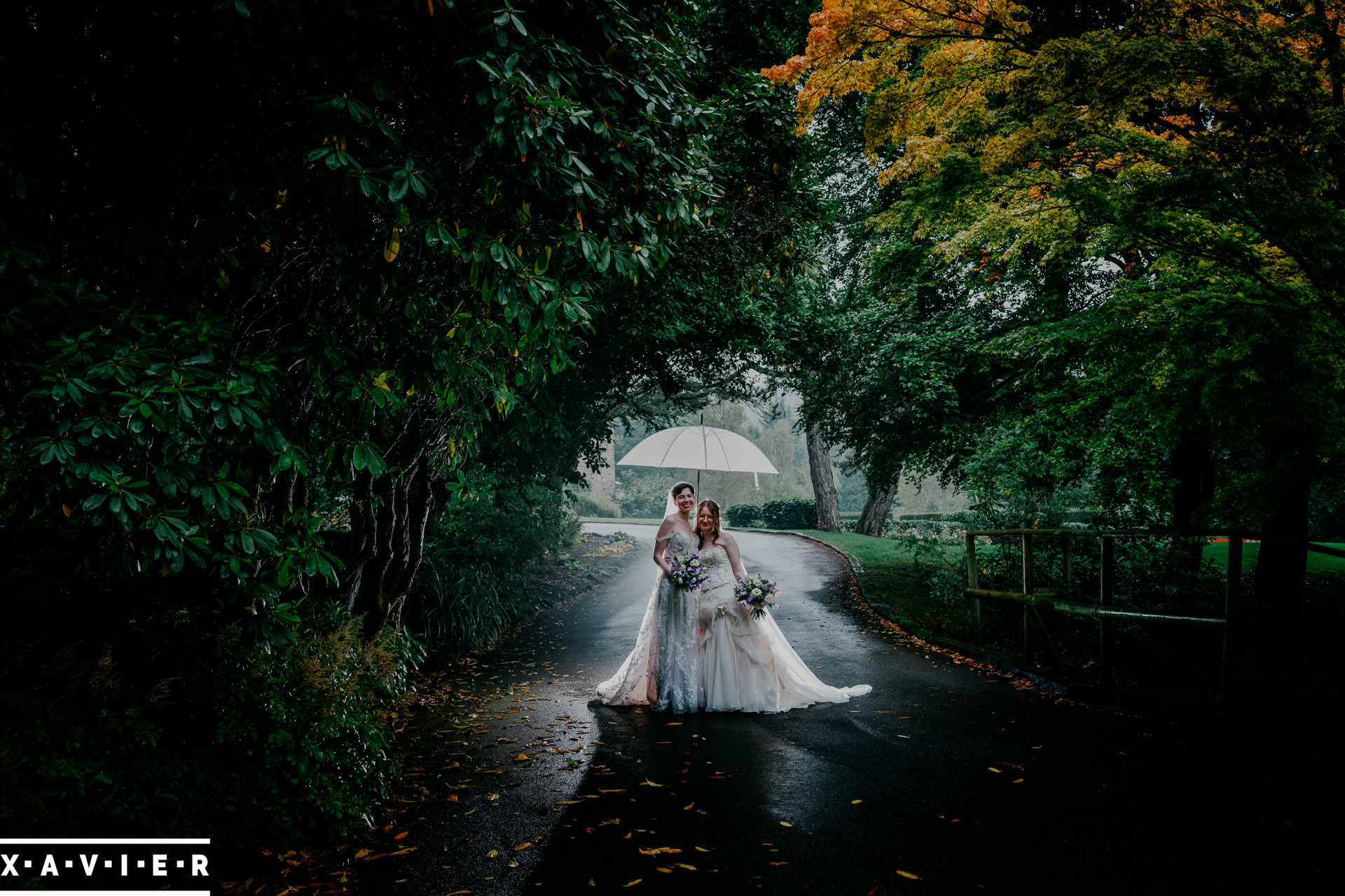 bride and bride on the path