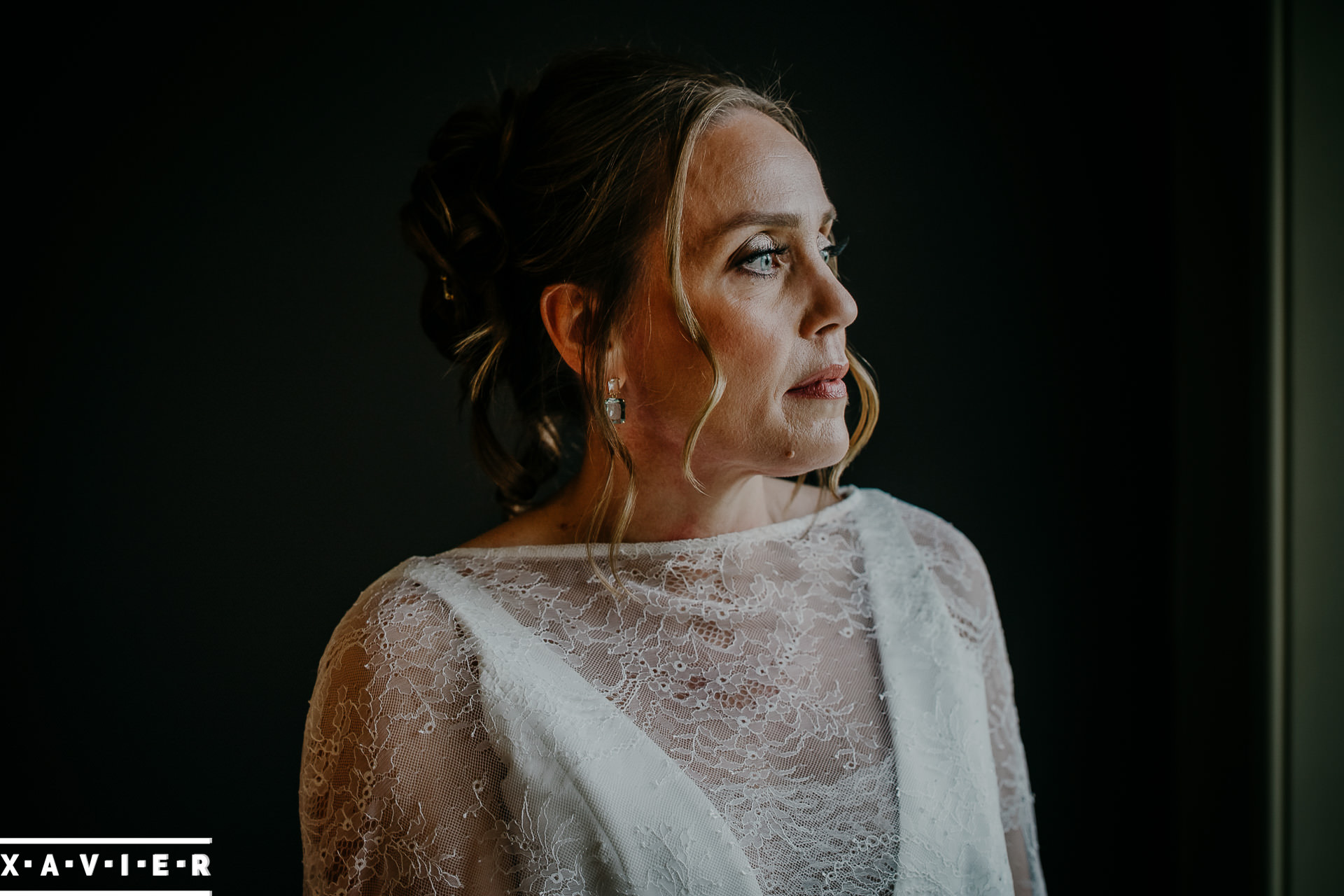 bride looking out of the window